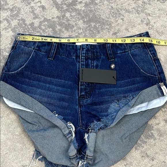 NWT One Teaspoon Sailors Low Rise Relaxed Fit Shorts Dark Wash Sz 26 - Picture 8 of 11